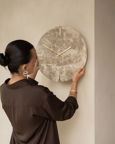 Wall Clock Moreno Marble Brown - Things I Like Things I Love