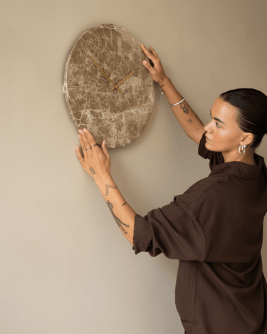 Wall Clock Moreno Marble Brown - Things I Like Things I Love