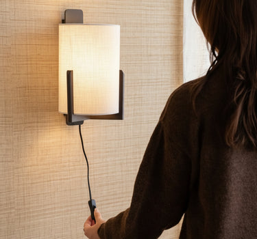 Wall Lamp Litto Linen Ivory - Things I Like Things I Love