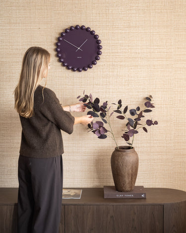 Wandklok Dotty Aubergine - Things I Like Things I Love