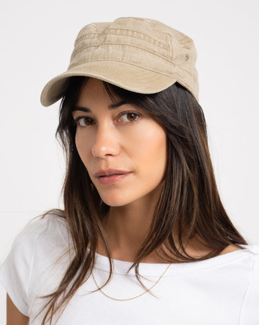Washed Army Cap Billie Sand - Things I Like Things I Love
