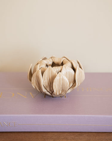 Waxinelichthouder Bloem Beige - Things I Like Things I Love