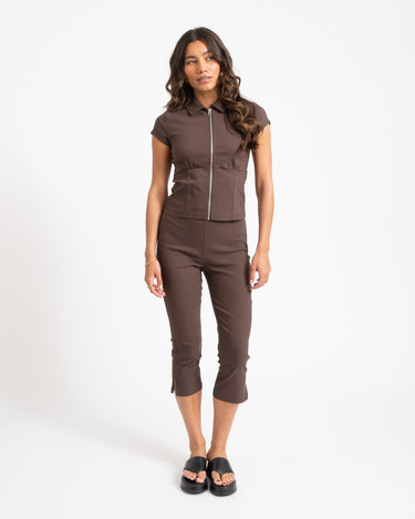 Wayne Capri Pants Chocolate Brown - Things I Like Things I Love