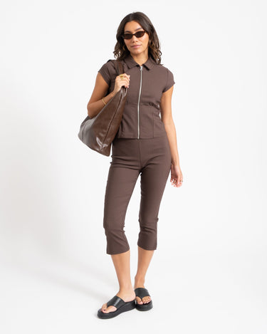 Wayne Capri Pants Chocolate Brown - Things I Like Things I Love