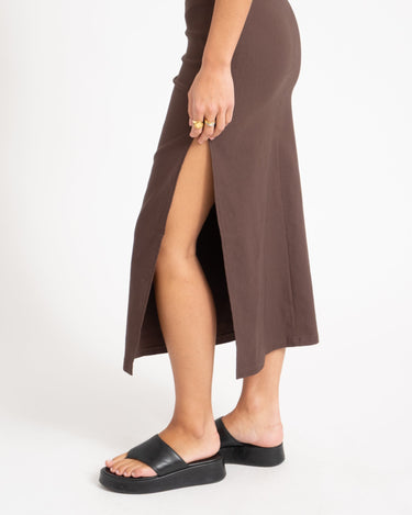 Wayne Mia Long Dress Chocolate Brown - Things I Like Things I Love