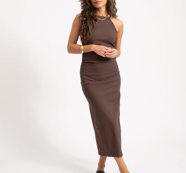 Wayne Mia Long Dress Chocolate Brown - Things I Like Things I Love