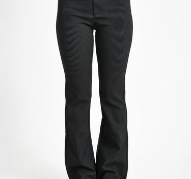 Wayne Striped Flared Pants Black Morel - Things I Like Things I Love