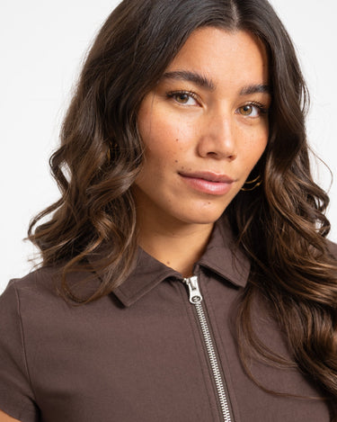 Wayne Zip Top Chocolate Brown - Things I Like Things I Love