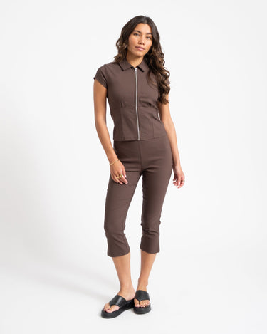 Wayne Zip Top Chocolate Brown - Things I Like Things I Love