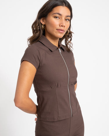 Wayne Zip Top Chocolate Brown - Things I Like Things I Love