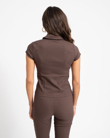 Wayne Zip Top Chocolate Brown - Things I Like Things I Love