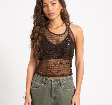 Willow Halterneck Top Knit Chocolate Martini - Things I Like Things I Love