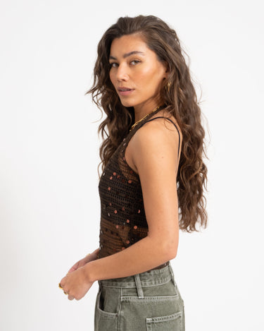 Willow Halterneck Top Knit Chocolate Martini - Things I Like Things I Love