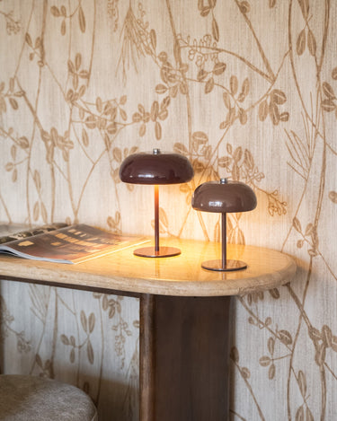 Wireless Table Lamp Margate Burgundy / Brown - Things I Like Things I Love