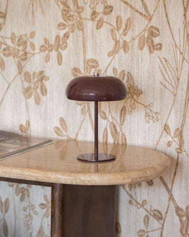 Wireless Table Lamp Margate Burgundy / Brown - Things I Like Things I Love