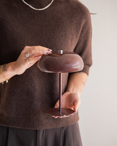 Wireless Table Lamp Margate Burgundy / Brown - Things I Like Things I Love