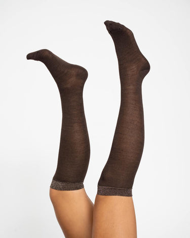 Wool/Silk Knee Socks Brown - Things I Like Things I Love