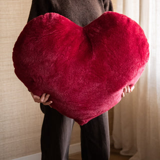 X - Large Cushion Heart Plush Burgundy - Things I Like Things I Love