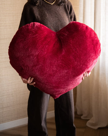 X - Large Cushion Heart Plush Burgundy - Things I Like Things I Love