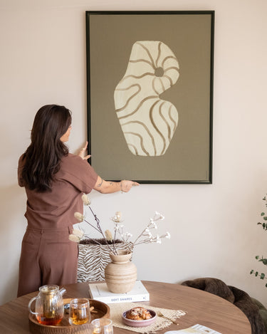 X - Large Wall Art Vivid Vase Olive Green - Things I Like Things I Love