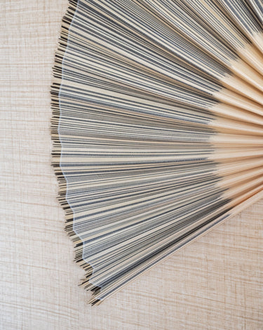X - Large Wall Fan Black & Beige Bamboo - Things I Like Things I Love