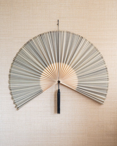 X - Large Wall Fan Black & Beige Bamboo - Things I Like Things I Love