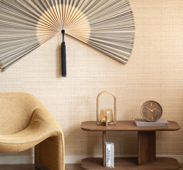 XL Wall Fan Black & Beige Bamboo - Things I Like Things I Love