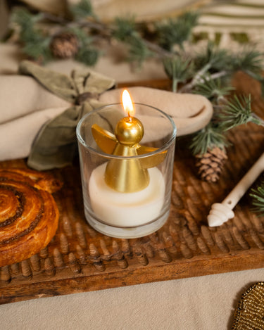 XMAS Candle Golden Angel in Glass - Things I Like Things I Love