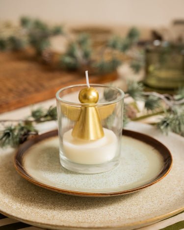 XMAS Candle Golden Angel in Glass - Things I Like Things I Love