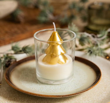 XMAS Candle Golden Tree in Glass - Things I Like Things I Love