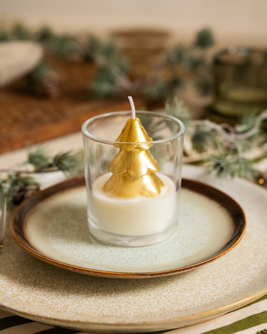XMAS Candle Golden Tree in Glass - Things I Like Things I Love