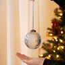 XMAS Glass Ball Silver Striped - Things I Like Things I Love