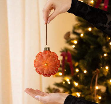 XMAS Ornament Flower Velvet Terra - Things I Like Things I Love