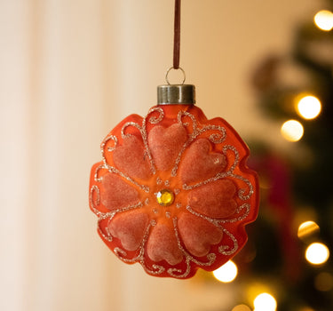 XMAS Ornament Flower Velvet Terra - Things I Like Things I Love