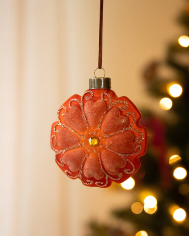 XMAS Ornament Flower Velvet Terra - Things I Like Things I Love