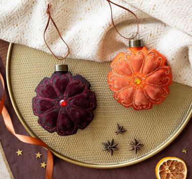 XMAS Ornament Flower Velvet Terra - Things I Like Things I Love
