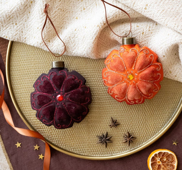 XMAS Ornament Flower Velvet - Things I Like Things I Love