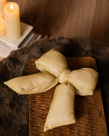 XMAS Ornament Padded Bow Gold - Things I Like Things I Love