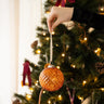 XMAS Ornament Round Glass Orange - Things I Like Things I Love