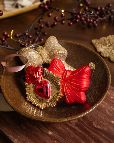 XMAS Ornament Sparkling Bow Gold - Things I Like Things I Love