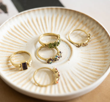 XZOTA Ring Brass Triple Multi Stone Flower - Things I Like Things I Love