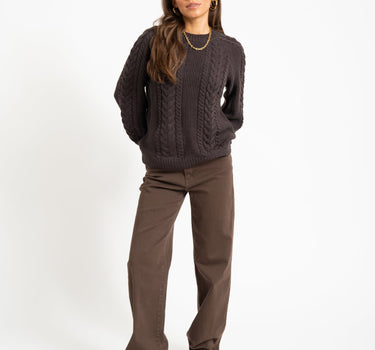 Yolanda Straight Jeans Colored Chocolate Bruin - Things I Like Things I Love