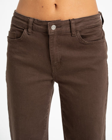 Yolanda Straight Jeans Colored Chocolate Bruin - Things I Like Things I Love