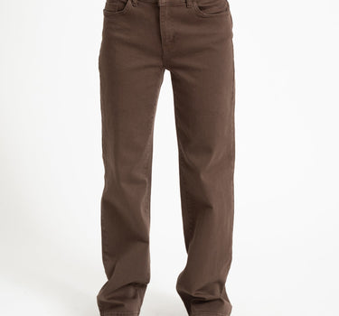 Yolanda Straight Jeans Colored Chocolate Bruin - Things I Like Things I Love