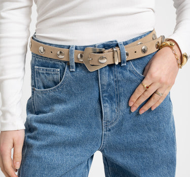 Yves Stud Belt Sand - Things I Like Things I Love