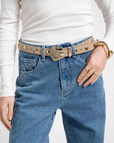 Yves Stud Belt Sand - Things I Like Things I Love