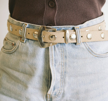Yves Stud Belt Sand - Things I Like Things I Love