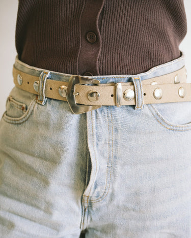 Yves Stud Belt Sand - Things I Like Things I Love