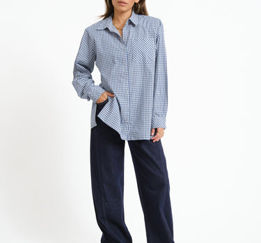 Zallie Button Shoulderpad Shirt - Things I Like Things I Love