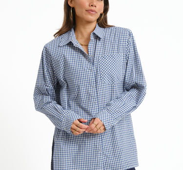 Zallie Button Shoulderpad Shirt - Things I Like Things I Love